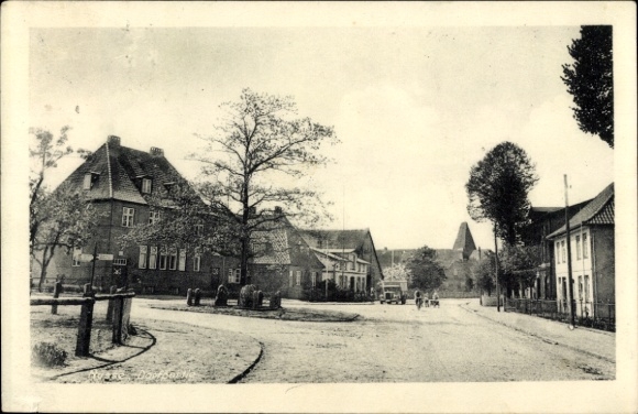 Postcard Nusse in the Duchy of Lauenburg, street section