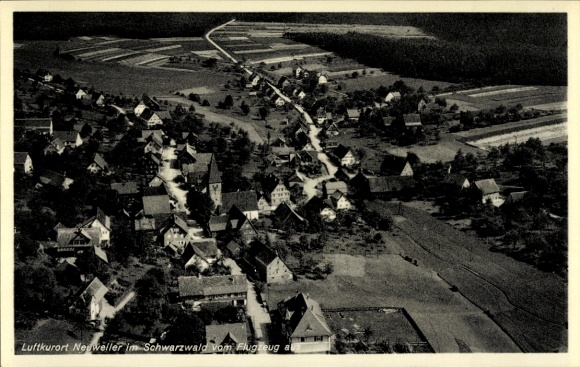Postcard Neuweiler in the Black Forest, aerial photograph of the town
