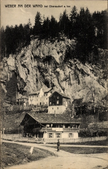 Postcard Oberaudorf in Upper Bavaria, Weber on the wall