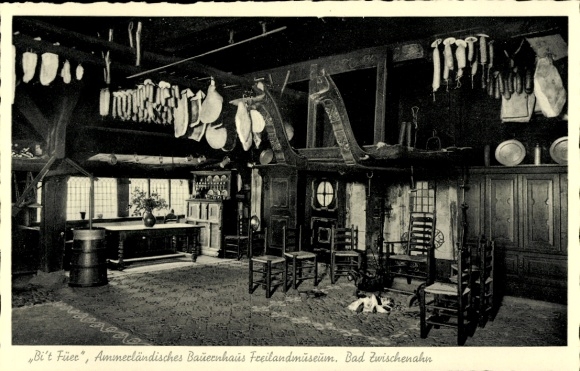 Postcard Bad Zwischenahn in Lower Saxony, Bi't Füer, Ammerland farmhouse, open-air museum