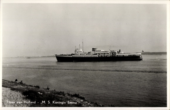 Postcard MS Koningin Emma, eeland Steamship Co.