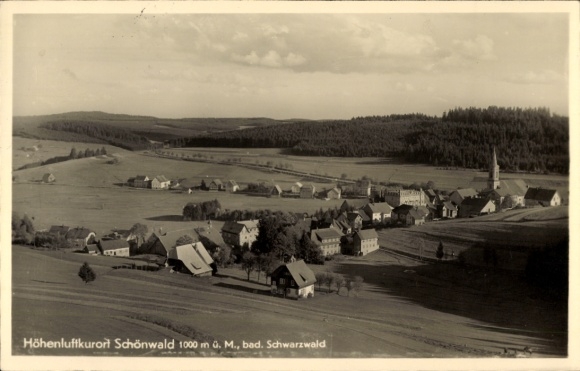 Ak Schönwald im Schwarzwald, Gesamtansicht