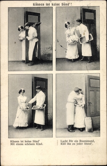 Postcard kissing is not a sin, bakers and maids