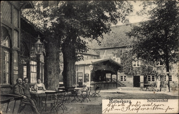Postcard Ratzeburg in the Duchy of Lauenburg, Schützenhof