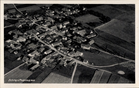 Ak Eching am Ammersee Opper-Beieren, luchtfoto van huizen, straten, velden, 1942