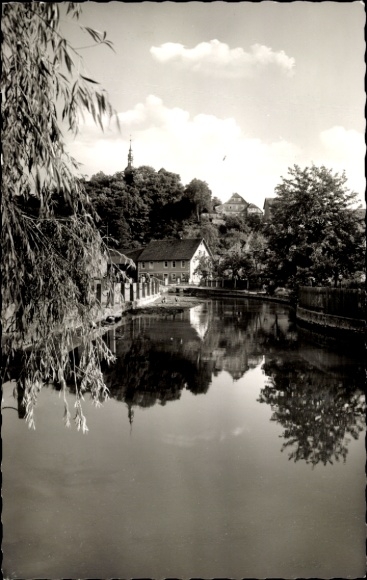 Postcard Weidenberg in Upper Franconia, partial view