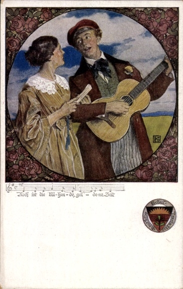Song Postcard It is still the blooming, golden time, German School Association No. 459