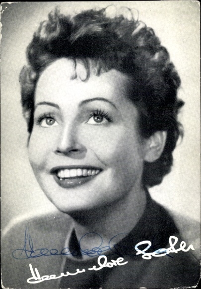 Postcard actress Hannelore Schroth, portrait, autograph