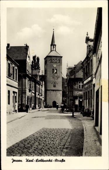 Ak Jessen an der Elster, Karl-Liebknecht-Strasse