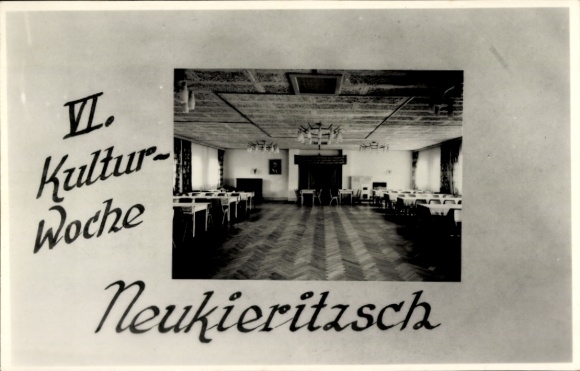 Ak Neukieritzsch in Sachsen, VI. Kultur-Woche, Saal