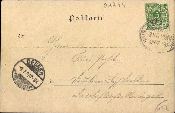 Postcard Dippoldiswalde in the Ore Mountains, Gauturnfest, general view