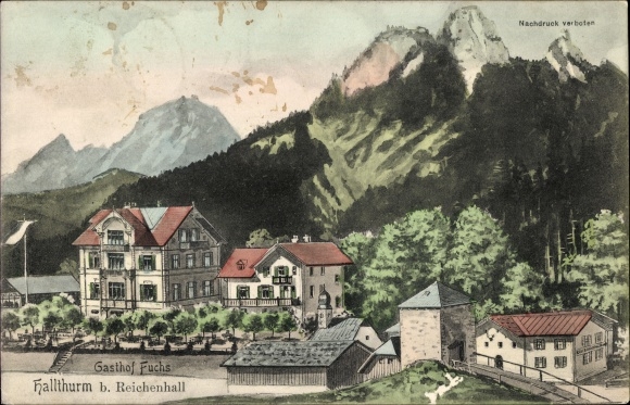 Artist PC Bischofswiesen Upper Bavaria, Gasthof Fuchs, Hallturm