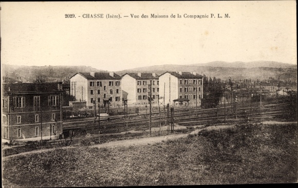 Postcard Chasse Isere, Houses of the PLM Company, Eisenbahngesellschaft Paris-Lyon-Méditerranée