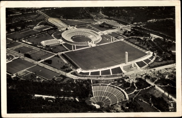 PC Berlin Charlottenburg Westend, aerial photograph, Reichssportfeld, Dietrich Eckardt stage