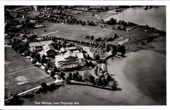 Postcard Bad Wiessee in Upper Bavaria, aerial photograph