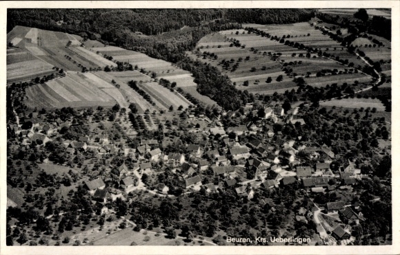 Postcard Beuren Salem in the Bodenseekreis Baden Württemberg, aerial photograph