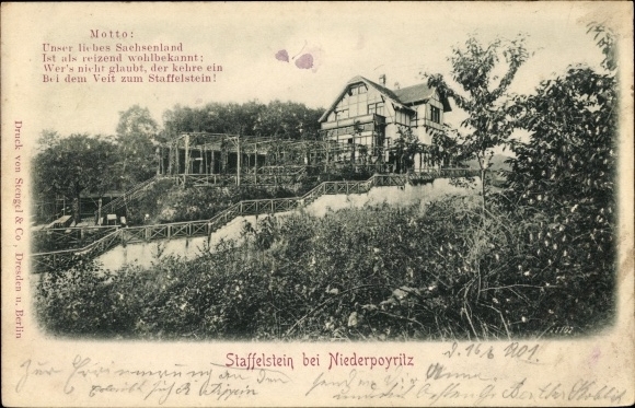 Relief PC Dresden Northeast Niederpoyritz, Inn Staffelstein, poem