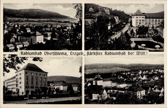 Ak Oberschlema Bad Schlema im Erzgebirge, Radiumbad, Totalansicht, Kurhaus