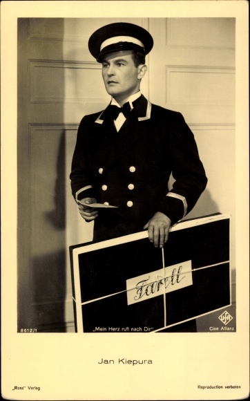 Postcard Actor Jan Kiepura, Portrait, Ufa Film, My heart is calling for you, Ross Verlag 8612 1