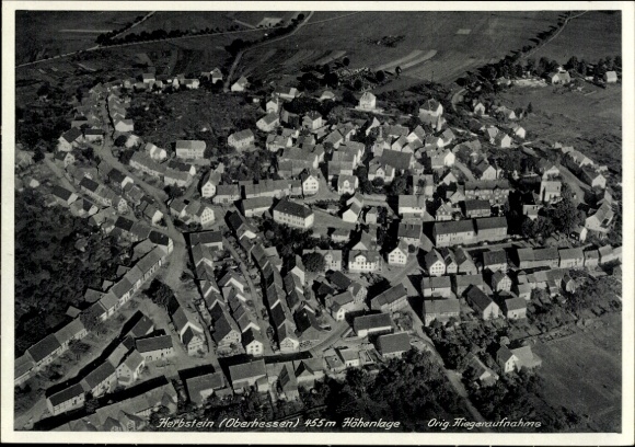 Postcard Herbstein Hessen, aerial photograph