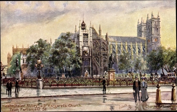 Artist PC Flower, Charles, London City, Westminster Abbey and St. Margaret&#39;s Church