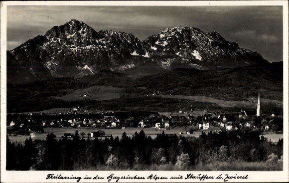 PC Freilassing in Upper Bavaria, general view with Staufen and Zwiesel