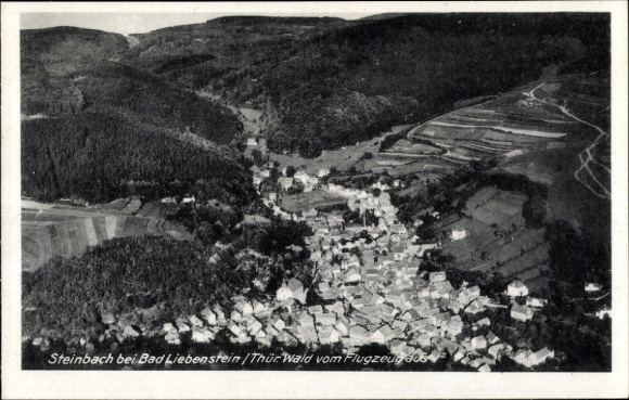 Postcard Steinbach Bad Liebenstein in Thuringia, aerial photograph