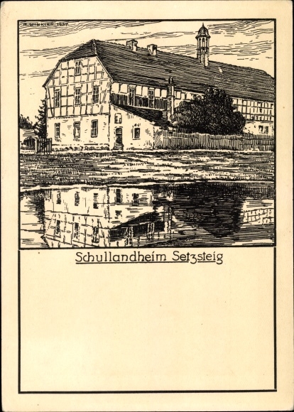 Kunstenaar ansichtkaart set parcours Wiesenburg in de Mark, schoolkamp