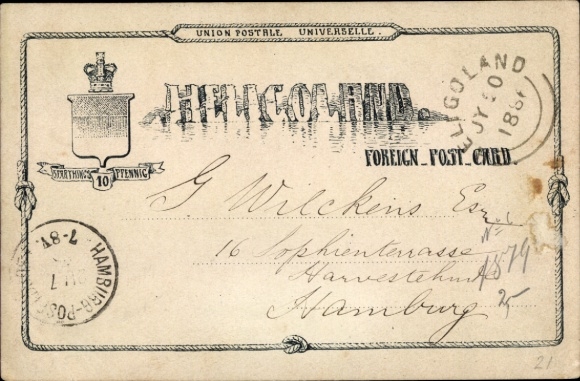 Vorläufer Litho Helgoland in Schleswig Holstein, Heligoland, 10 Pfennig