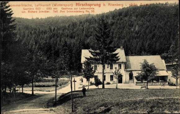 PC Hirschsprung Altenberg in the Ore Mountains, Inn Ladenmühle, owner Richard Schröter