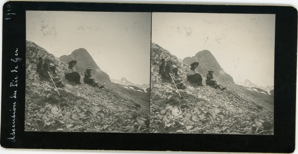 Stereo Photo Pyrénées Atlantiques, Pic de Ger, Ascension