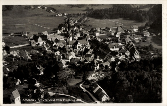 Postcard Schönwald in the Black Forest Baden Württemberg, aerial photograph