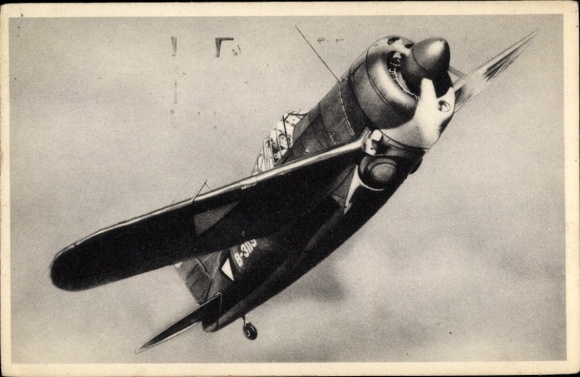 Postcard Brewster F 2 A-2, Buffalo fighter aircraft