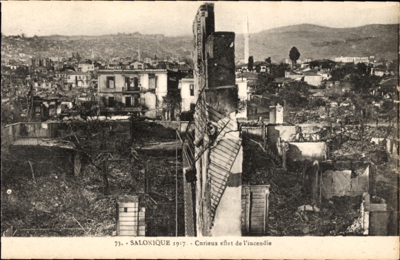 PC Thessaloniki Greece, long shot after the fire disaster in 1917
