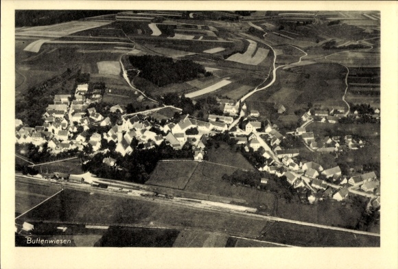 Postcard Buttenwiesen in Swabia, aerial photograph