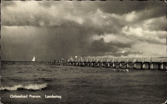 Postcard Ostseebad Prerow on the Darß, landing stage