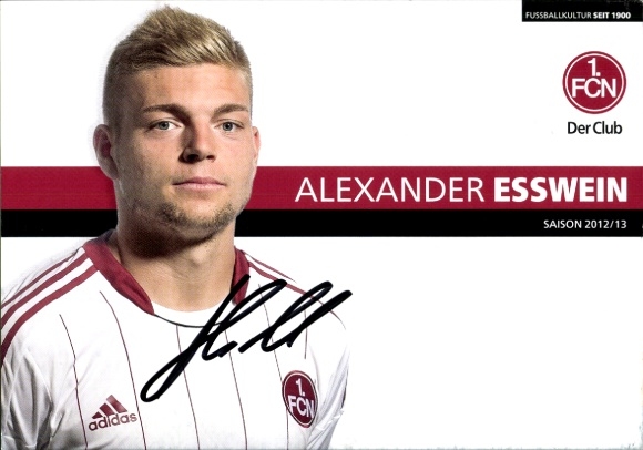 Autogrammkarte Fußballer Alexander Esswein, 1. FC Nürnberg, Autogramm