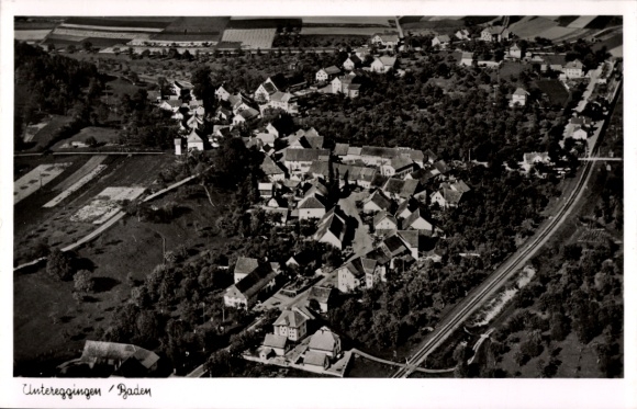 Postcard Untereggingen Eggingen in Baden, aerial photograph