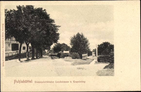 Postcard Hamburg Nord Fuhlsbüttel, Hummelsbütteler Landstrasse and Kegelstieg