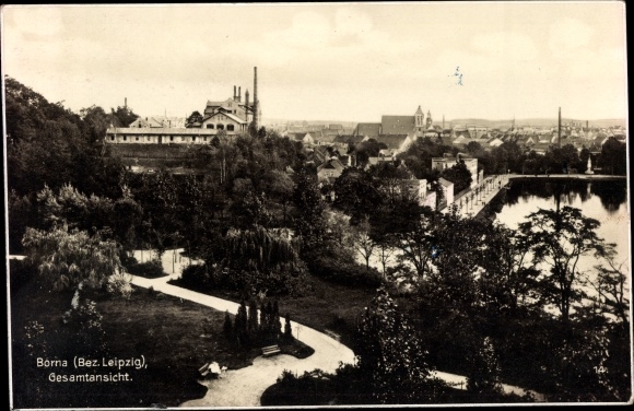 Ak Borna im Kreis Leipzig, Gesamtansicht