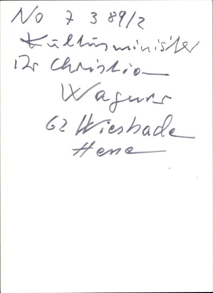 foto politicus Dr. Christian Wagurs, handtekening