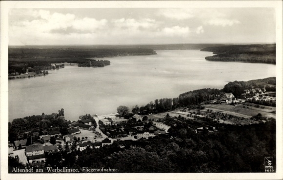 Postcard Altenhof Schorfheide, Werbellinsee, aerial photograph