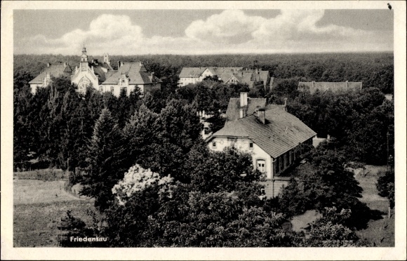 Ak Friedensau Möckern in Jerichower Land, stadspanorama, gebouwen