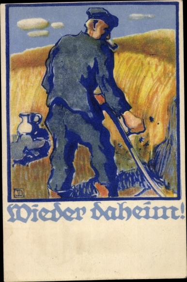 Artist PC Dominicus, Josef, back home, prisoners of war return card No. 5
