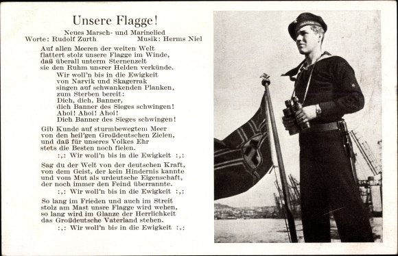 Song KP Nasza flaga, żołnierz marynarki wojennej z lornetką, Kriegsmarine
