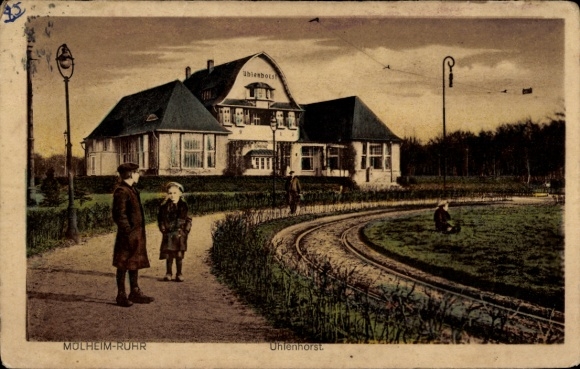Postcard Mülheim an der Ruhr in North Rhine Westphalia, Uhlenhorst, rails, pedestrians