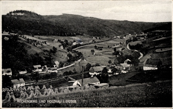 Ak Holzhau Rechenberg Bienenmühle Erzgebirge, Landschaftsaufnahme, idyllisches Dorf, Erzgebirge, 