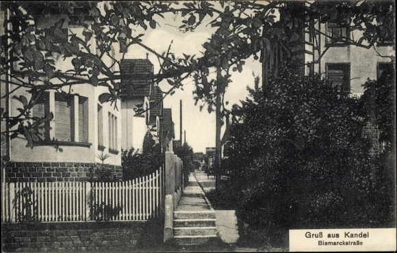 Postcard Kandel in the Palatinate Bienwald, lot in the Bismarckstraße