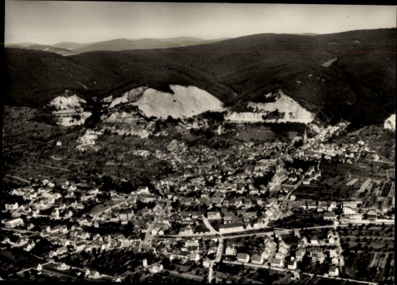 Postcard Dossenheim on the Bergstraße Baden, aerial view of Dossenheim, surrounding mountains, many houses