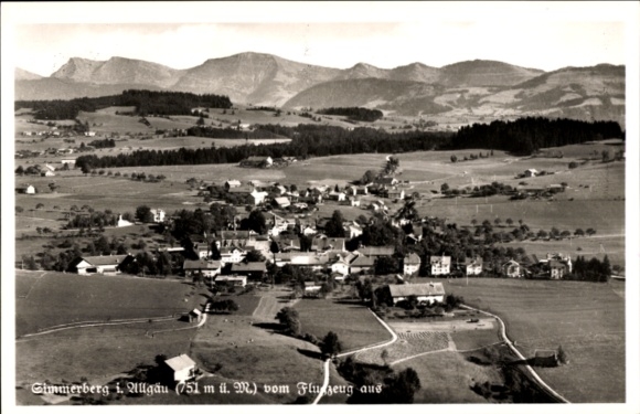 Ak Weiler Simmerberg im Allgäu, Fliegeraufnahme